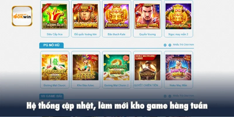 Hệ thống cập nhật, làm mới kho game hàng tuần